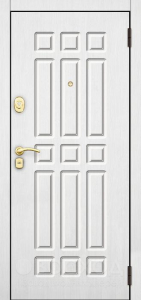 Фото стальная дверь Белая дверь с зеркалом и терморазрывом (white)№87 с отделкой Порошковое напыление